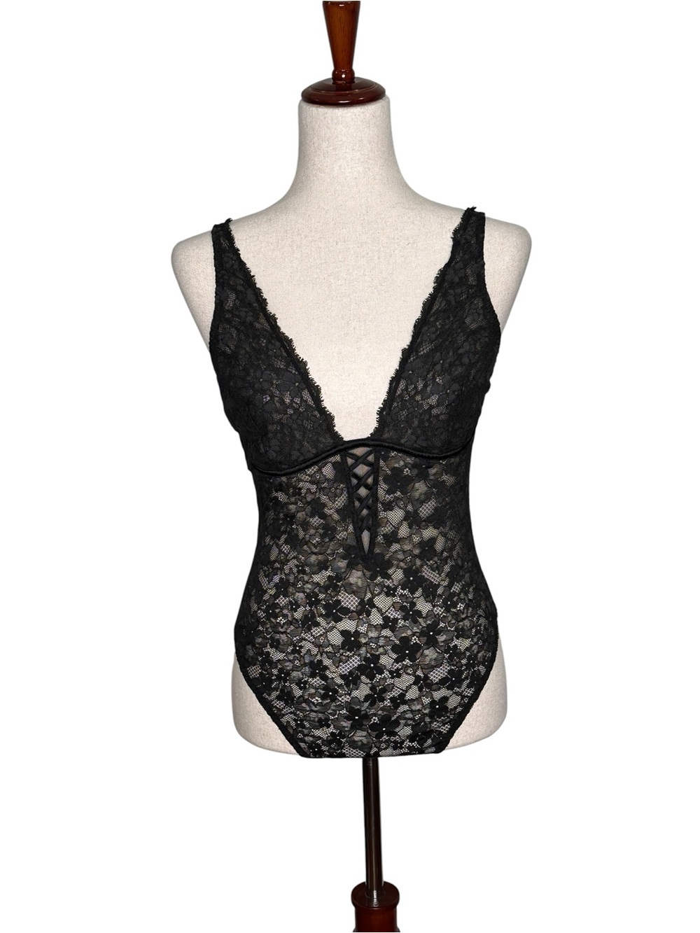 Victoria's Secret Black Lace Bodysuit. Lingerie collection. Sexy. Layering. L